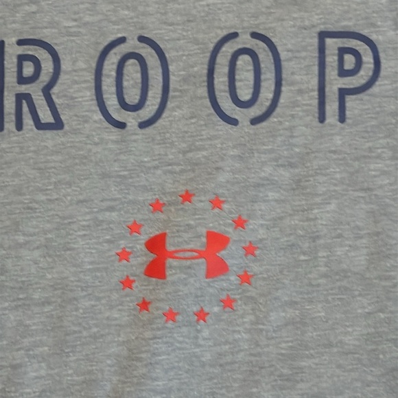 Medium Under Armour Heat Gear Light Gray Support Graphic Tee - Picture 5 of 8